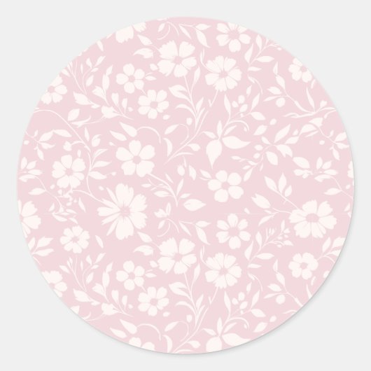 Vintage Bloom Neutral - Blush Pink ラウンドシール (正面)