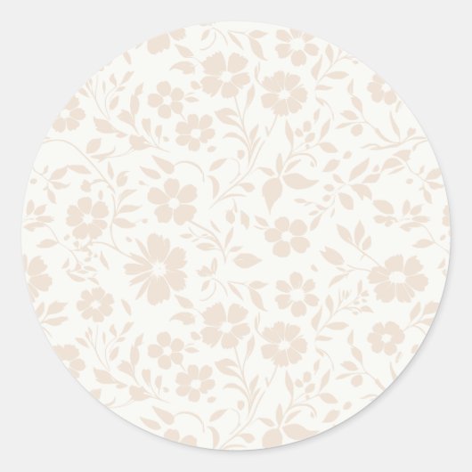 Vintage Bloom Soft Linen - Neutral ラウンドシール (正面)