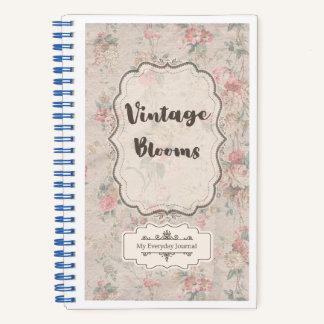 Vintage Blooms フローラルジャーナル | ソフトウォーターカラー ノートブック