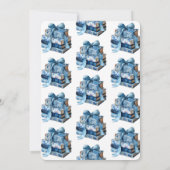 Vintage Blue A New Chapter Bridal Shower  招待状 (裏面)