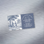 Vintage Blue and Cream Toile de Jouy  マグネット名刺 (インサイチュ)