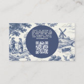 Vintage Blue and Cream Toile de Jouy  名刺 (裏面)