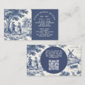 Vintage Blue and Cream Toile de Jouy  名刺 (正面/裏面)