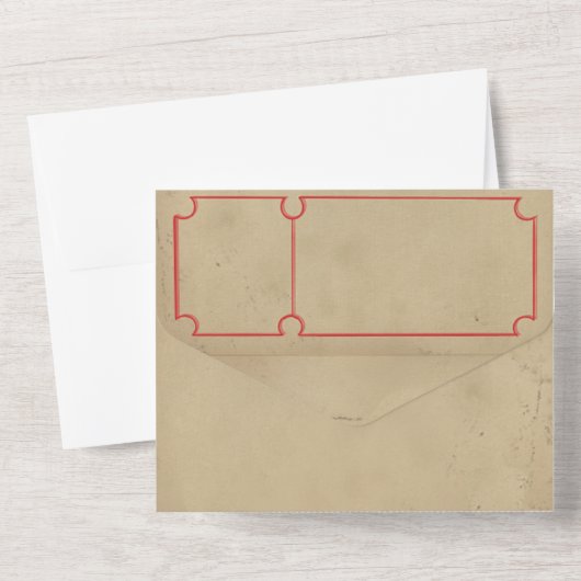 Vintage Blue and Red Circus オールインワン招待状 (裏面)