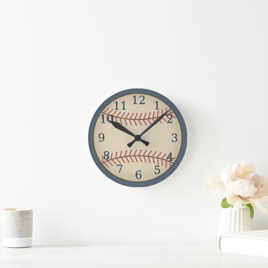 Vintage Blue Baseball Clock  ラウンド壁時計 (ホーム)