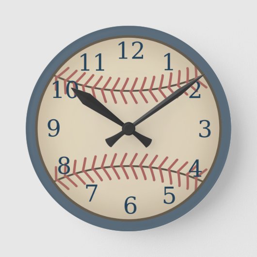 Vintage Blue Baseball Clock  ラウンド壁時計 (正面)