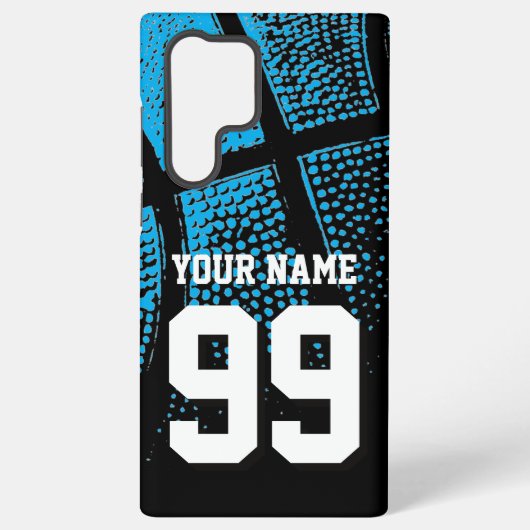 Vintage blue basketball jersey number custom samsung galaxyケース (裏面)