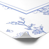 Vintage Blue Bow Bridesmaids Luncheon Welcome Sign ポスター (角)