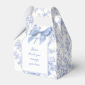 Vintage Blue Bow Floral Baptism フェイバーボックス (裏面サイド)