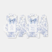 Vintage Blue Bow Floral Baptism フェイバーボックス (折り畳みなし)