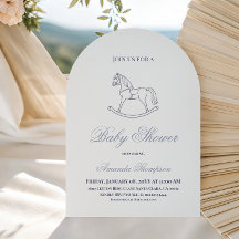 Vintage Blue Boy Rocking Horse Baby Shower