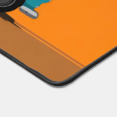 Vintage Blue Car Minimalist Art デスクマット (コーナー)