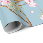 Vintage Blue Chinoiserie Floral ラッピングペーパー (ロールコーナー)