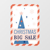 Vintage Blue Christmas Sale Window Cling ウィンドウサイン (シート)