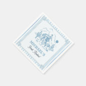Vintage Blue Cowboy 1st Birthday Party スタンダードカクテルナプキン (角)
