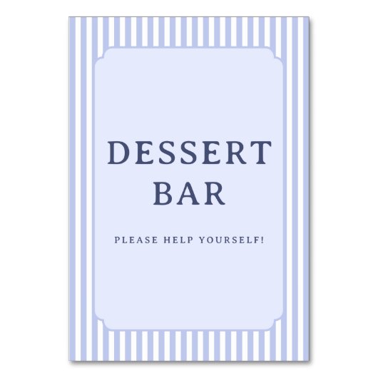 Vintage Blue Dessert Bar Sign テーブルナンバー (正面)