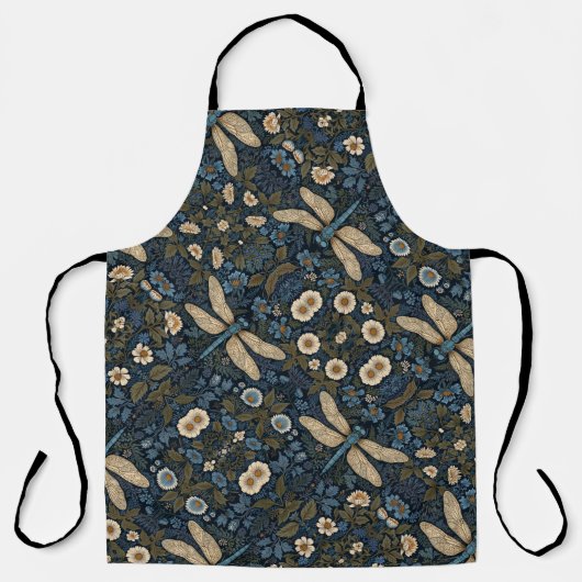 Vintage blue Dragonfly エプロン (正面)