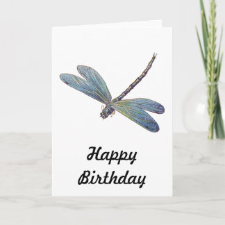 Vintage Blue Dragonfly カード