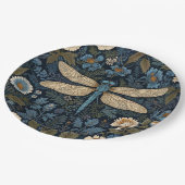 Vintage blue Dragonfly ペーパープレート (アングル)