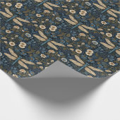 Vintage blue Dragonfly ラッピングペーパー (角)