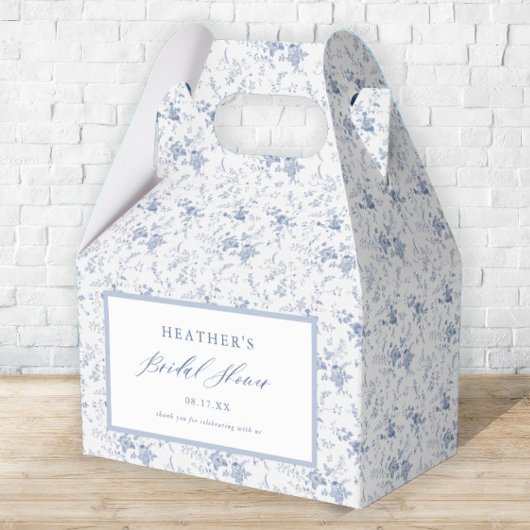 Vintage Blue Floral Bridal Shower フェイバーボックス