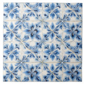 Vintage Blue Floral Mediterranean タイル (正面)
