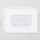 Vintage Blue Flowers Baptism Photo Invitation 招待状 (裏面)