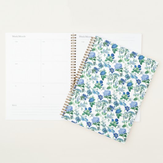 Vintage Blue Flowers Notebook プランナー手帳 (ディスプレー)