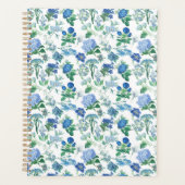 Vintage Blue Flowers Notebook プランナー手帳 (正面)