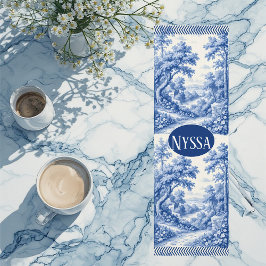 Vintage Blue French Toile Parisian Charm Landscape ヨガマット