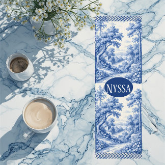 Vintage Blue French Toile Parisian Charm Landscape ヨガマット