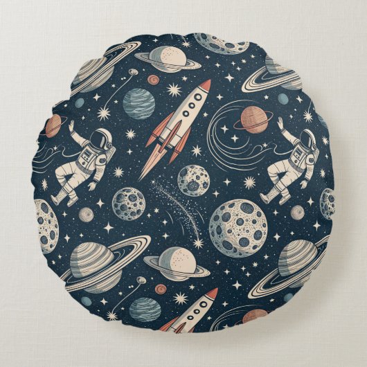 Vintage Blue Galaxy ラウンドクッション (正面)