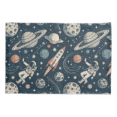 Vintage Blue Galaxy 枕カバー (裏面)