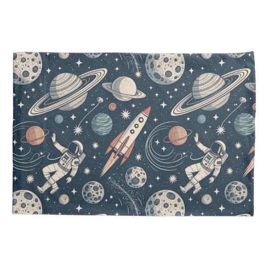Vintage Blue Galaxy 枕カバー (裏面)