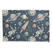 Vintage Blue Galaxy 枕カバー (正面)