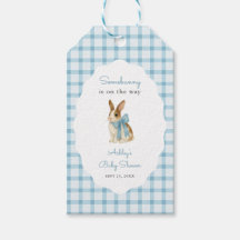 Vintage Blue Gingham Bunny Boy Baby Shower