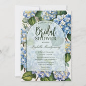 Vintage Blue Hydrangea Bridal Shower 招待状 (正面)