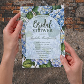 Vintage Blue Hydrangea Bridal Shower 招待状