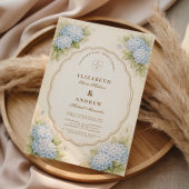 Vintage Blue Hydrangea Garden Wedding 招待状
