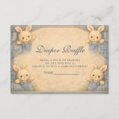 Vintage Blue Jeans Bunny Nursery Diapper Raffle エンクロージャーカード (正面)