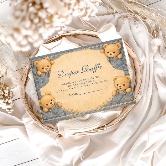 Vintage Blue Jeans Teddy Diapper Raffle エンクロージャーカード