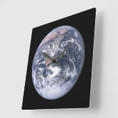 Vintage Blue Marble Earth Photo スクエア壁時計 (傾斜)