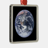 Vintage Blue Marble Earth Photo メタルオーナメント (右)