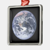 Vintage Blue Marble Earth Photo メタルオーナメント (左)