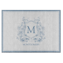 Vintage Blue Monogram Crest カッティングボード