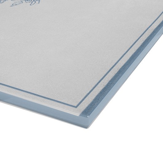 Vintage Blue Monogram Crest カッティングボード (角)