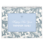 Vintage Blue Pine Botanical Motivational Calendar カレンダー (カバー)