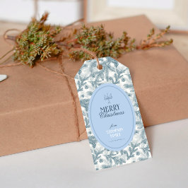 Vintage Blue Pine Christmas Gift Tags ギフトタグ