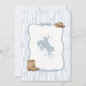 Vintage Blue Plaid Western Cowboy Baby Shower 招待状 (裏面)