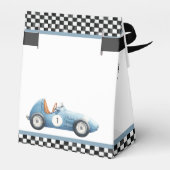 Vintage Blue Race Car 1st Birthday フェイバーボックス (裏面サイド)